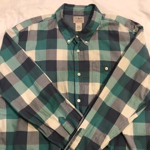 L.L.Bean XXL Regular lakewash btn down. Nvy/Teal